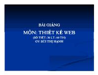 Bài giảng môn Thiết kế web - Bùi Thị Hạnh