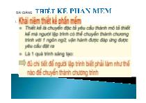 Bài giảng Thiết kế phần mềm