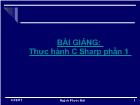 Bài giảng: Thực hành C Sharp phần 1