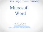 Bài giảng Tin học văn phòng - Microsoft Word