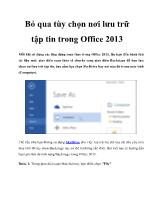 Bỏ qua tùy chọn nơi lưu trữ tập tin trong Office 2013