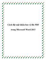 Cách đặt mật khẩu bảo vệ file PDF trong Microsoft Word 2013