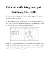 Cách mở nhiều bảng tính cạnh nhau trong Excel 2013