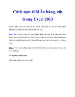 Cách tạm thời ẩn hàng, cột trong Excel 2013