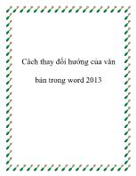 Cách thay đổi hướng của văn bản trong word 2013