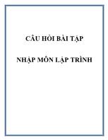 Câu hỏi bài tập Nhập môn lập trình