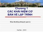 Chương 1 Các khái niệm cơ bản về lập trình