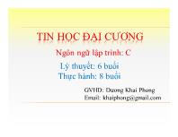 Chương 1: Khái niệm cơ bản về C