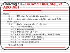 Chương 10 – Cơ sở dữ liệu, SQL, và ADO .NET