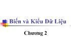 Chương 2 Biến và kiểu dữ liệu