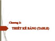 Chương 2: Thiết kế bảng (Table)