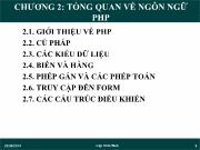 Chương 2: Tổng quan về ngôn ngữ PHP