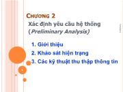 Chương 2 Xác định yêu cầu hệ thống (Preliminary Analysis)