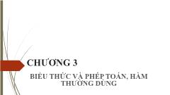 Chương 3 Biểu thức và phép toán, hàm thường dùng