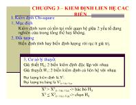 Chương 3 – Kiểm định liên hệ các biến