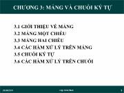 Chương 3: Mảng và chuỗi ký tự