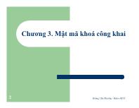 Chương 3. Mật mã khoá công khai