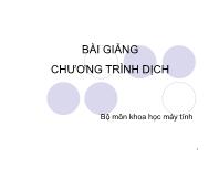 Chương 3: Phân tích cú pháp