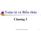 Chương 3 Toán tử và Biểu thức