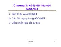 Chương 3: Xử lý dữ liệu với ADO NET