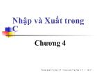 Chương 4 Nhập và Xuất trong C