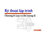 Chương 6: Lớp và đối tượng II