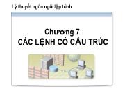 Chương 7 Các lệnh có cấu trúc