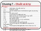 Chương 7 – Chuỗi và kí tự