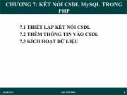 Chương 7: Kết nối cơ sở dữ liệu mysql trong PHP