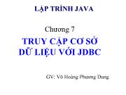 Chương 7 Truy cập cơ sở dữ liệu với JDBC