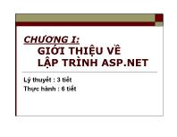 Chương I: Giới thiệu về lập trình Asp.net