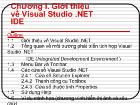 Chương I. Giới thiệu về Visual Studio .NET IDE