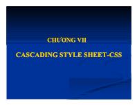 Chương VII Cascading Style Sheet-CSS