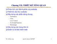 Chương VII: Thiết kế tổng quan