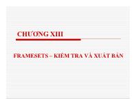 Chương XIII Framesets – Kiểm tra và xuất bản