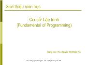 Cơ sở Lập trình (Fundamental of Programming)