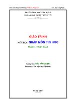 Giáo trình môn học: nhập môn tin học Phần II – Thuật toán