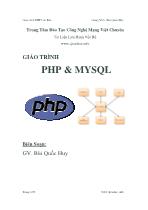 Giáo trình PHP và MySql - Bùi Quốc Huy