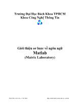 Giới thiệu sơ lược về ngôn ngữ Matlab (Matrix Laboratory)