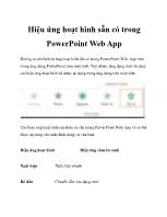 Hiệu ứng hoạt hình sẵn có trong PowerPoint Web App