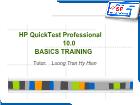 HP QuickTest Professional 10.0 BASICS TRAINING