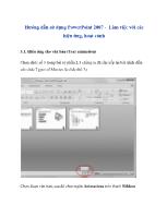 Hướng dẫn sử dụng PowerPoint 2007 - Làm việc với các hiệu ứng, hoạt cảnh