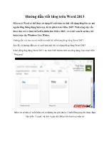 Hướng dẫn viết blog trên Word 2013