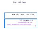 Kết nối CSDL với JAVA - Hoàng Mạnh Hà