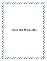 Khám phá Word 2013