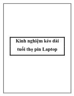 Kinh nghiệm kéo dài tuổi thọ pin Laptop