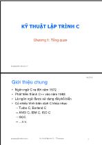 Kỹ thuật lập trình C Chương 1: Tổng quan