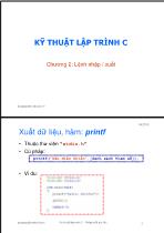 Kỹ thuật lập trình C Chương 2: Lệnh nhập / xuất