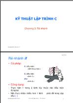 Kỹ thuật lập trình C Chương 3: Rẽ nhánh