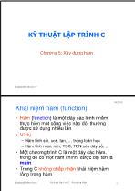 Kỹ thuật lập trình C Chương 5: Xây dựng hàm